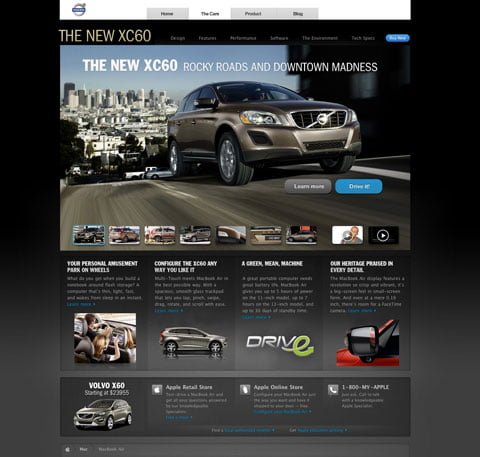 An alternative XC60 Volvo website based on apple